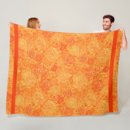 エレガントモダンヴィンテージトレンディーフローラ フリースブランケット