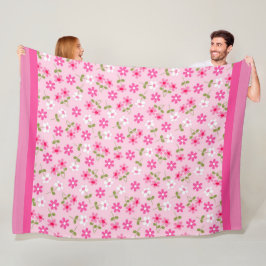 エレガントモダンヴィンテージトレンディーフローラ フリースブランケット