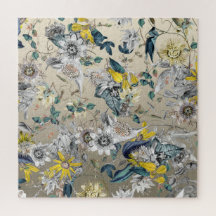 エレガントモダンヴィンテージ金ゴールドグレー黄フローラ