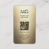 エレガントモダン不動産仲介業者鍵モノグラムフェイク金ゴールド 名刺 (裏面)