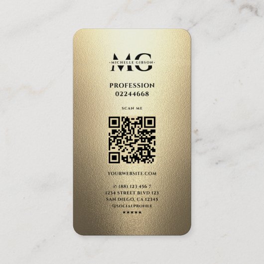 エレガントモダン不動産仲介業者鍵モノグラムフェイク金ゴールド 名刺 (裏面)