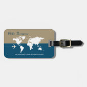 エレガントモダン世界地図 ラゲッジタグ (正面横)