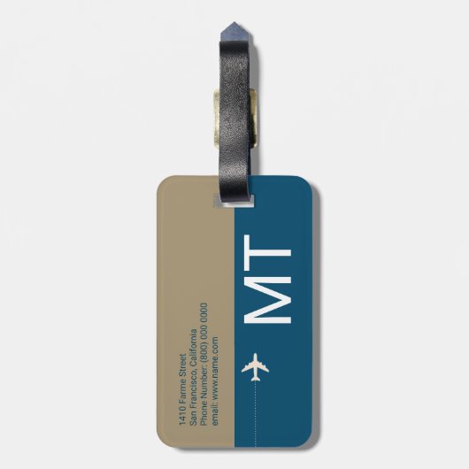 エレガントモダン世界地図 ラゲッジタグ (裏面縦)