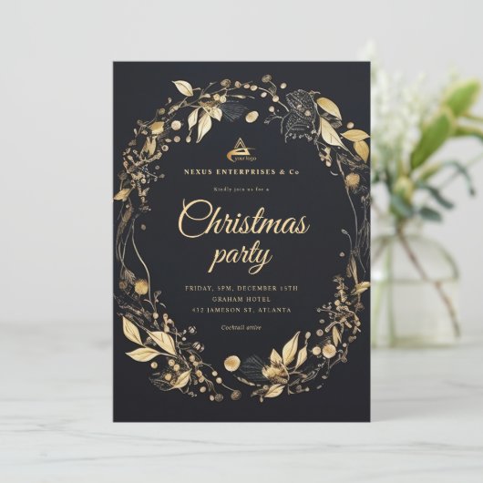 エレガントモダン企業のパーティー 招待状 (スタンド正面)