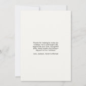 エレガントモダン休日の写真サンキューカード サンキューカード (裏面)