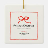エレガントモダン伝統的Red Bow セラミックオーナメント (裏面)