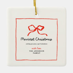 エレガントモダン伝統的Red Bow セラミックオーナメント