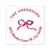 エレガントモダン伝統的Red Bow セルフインキングスタンプ (デザイン)