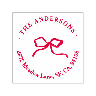エレガントモダン伝統的Red Bow セルフインキングスタンプ
