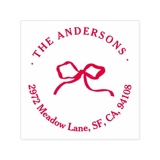エレガントモダン伝統的Red Bow セルフインキングスタンプ (デザイン)