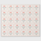 エレガントモダン伝統的Red Bow ラッピングペーパー (フラット)