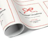 エレガントモダン伝統的Red Bow ラッピングペーパー (ロールコーナー)