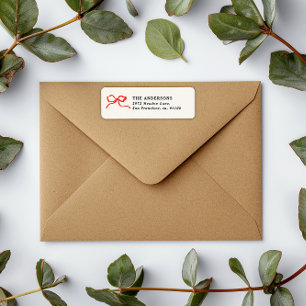 エレガントモダン伝統的Red Bow ラベル