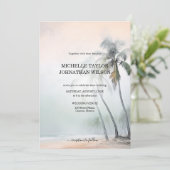 エレガントモダン先ウェディングパームビーチ 招待状 (スタンド正面)
