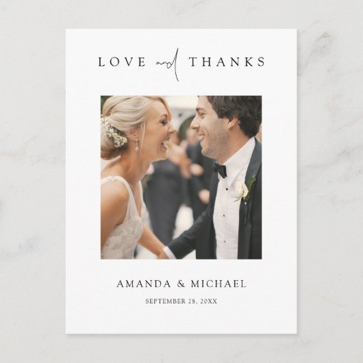 エレガントモダン写真あり結婚 ポストカード (正面)