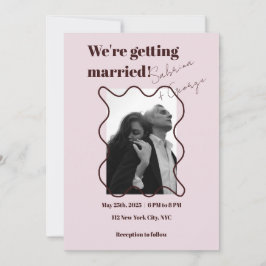 エレガントモダン写真を撮結婚る 招待状