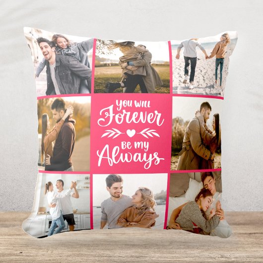 エレガントモダン写真コラージュ赤 クッション