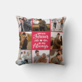 エレガントモダン写真コラージュ赤 クッション (正面)