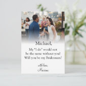 エレガントモダン写真付きブリデスマンの提案 招待状 (スタンド正面)