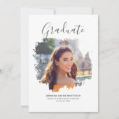 エレガントモダン写真卒業2025パーティー 招待状 (正面)
