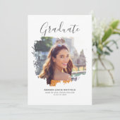 エレガントモダン写真卒業2025パーティー 招待状 (スタンド正面)