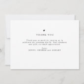 エレガントモダン写真生まれたばかりのベビー感謝してい洋 招待状 (裏面)