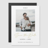 エレガントモダン写真結婚 マグネット招待状 (正面/裏面)