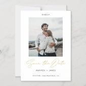 エレガントモダン写真結婚 マグネット招待状 (正面)