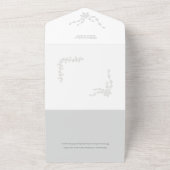 エレガントモダン冬植物写真シルバー オールインワン招待状 (外側)