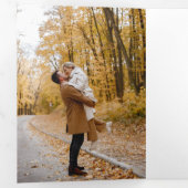 エレガントモダン冬植物写真金ゴールド 三つ折りカード (内部最初)