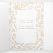 エレガントモダン冬植物写真金ゴールド 三つ折りカード (内部中)