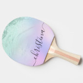 エレガントモダン勾配ミントグリッター紫 卓球ラケット (横)