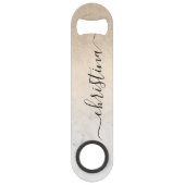 エレガントモダン勾配銅金ゴールド白大理石 スピード栓抜き (正面)