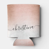 エレガントモダン勾配銅金ゴールド白大理石 缶クーラー (裏面)