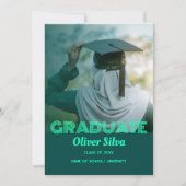 エレガントモダン卒業パーソナライズされた会 招待状 (正面)