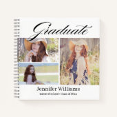エレガントモダン卒業写真3枚コラージュ ノートブック (正面)