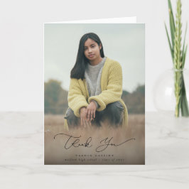 エレガントモダン卒業写真 サンキューカード