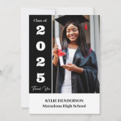 エレガントモダン卒業写真 サンキューカード (正面)