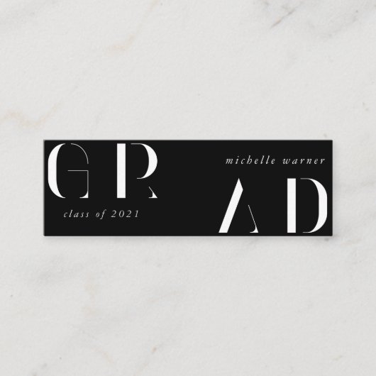 エレガントモダン卒業名票 スキニー名刺 (正面)