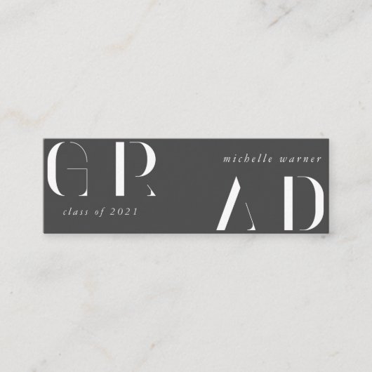 エレガントモダン卒業名票 スキニー名刺 (正面)
