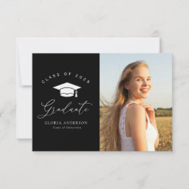 エレガントモダン卒業招き サンキューカード