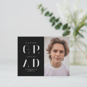 エレガントモダン卒業発表 ポストカード (スタンド正面)