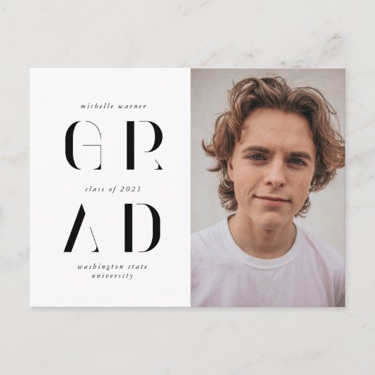 エレガントモダン卒業発表 ポストカード (正面)