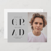 エレガントモダン卒業発表 ポストカード (正面/裏面)