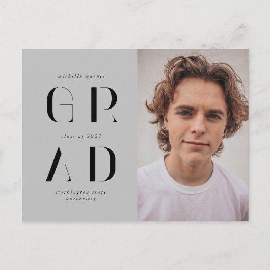 エレガントモダン卒業発表 ポストカード (正面)