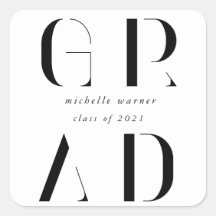 エレガントモダン台卒業式ステッカー