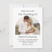 エレガントモダン台本boho arch photo 結婚 招待状 (正面)