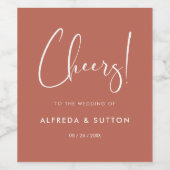 エレガントモダン土結婚 ワインラベル (シングルラベル)