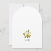 エレガントモダン地中海のレモンアーチ結婚ズ 招待状 (裏面)