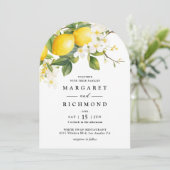 エレガントモダン地中海のレモンアーチ結婚ズ 招待状 (スタンド正面)